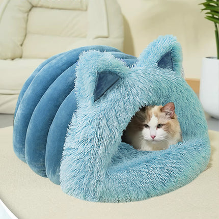 Cat Dog Bed Cat Ear Shape Pet Bed Soft Cozy Nest For Small Animals Sleeping