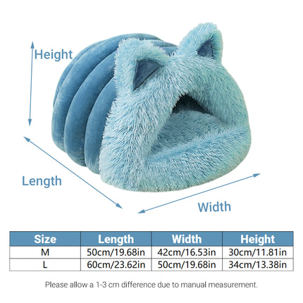 Cat Dog Bed Cat Ear Shape Pet Bed Soft Cozy Nest For Small Animals Sleeping