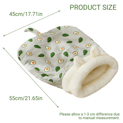 Semi Enclosed Warm Cat Sleeping Bag Comfortable Soft Fleece Pet Bed Easy Clean