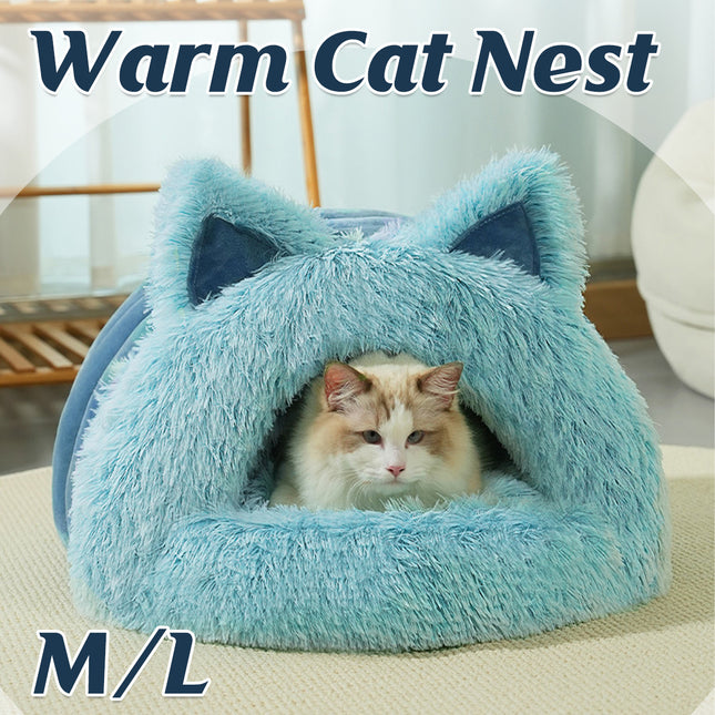 Cat Dog Bed Cat Ear Shape Pet Bed Soft Cozy Nest For Small Animals Sleeping