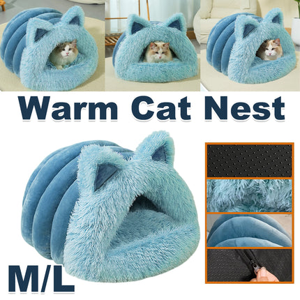 Cat Dog Bed Cat Ear Shape Pet Bed Soft Cozy Nest For Small Animals Sleeping