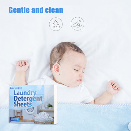 2 Boxes 80 Sheets Concentrated Laundry Detergent Sheets Active Stain Removal