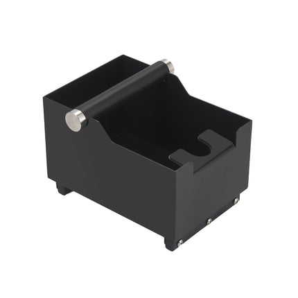 Coffee Knock Box with Powder Press Holder PTFE-Coated Metal Black
