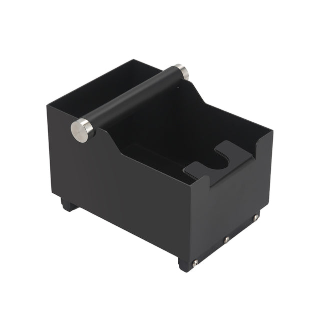 Coffee Knock Box with Powder Press Holder PTFE-Coated Metal Black