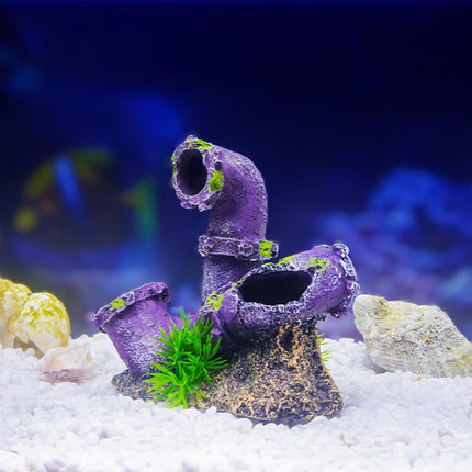 Wastewater Pipe Shaped Aquarium Decoration Resin for Fish Tank Aquascape Decor