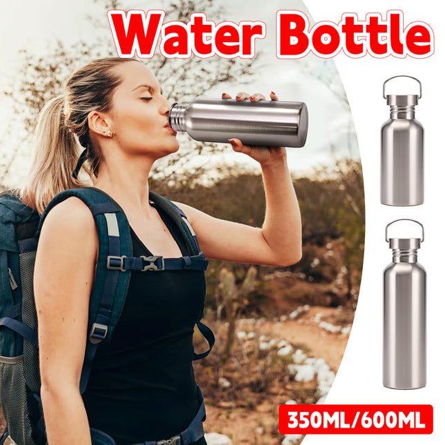 Stainless Steel Sports Water Bottle 350Ml/600Ml Portable Gym Hiking Leak Proof