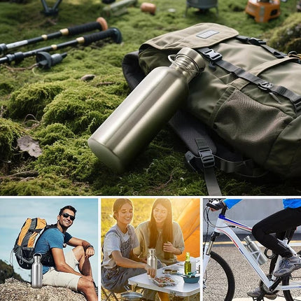 Stainless Steel Sports Water Bottle 350Ml/600Ml Portable Gym Hiking Leak Proof