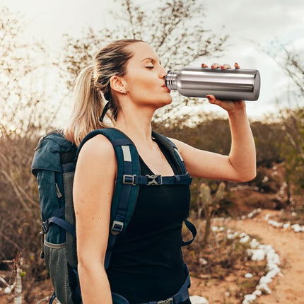 Stainless Steel Sports Water Bottle 350Ml/600Ml Portable Gym Hiking Leak Proof