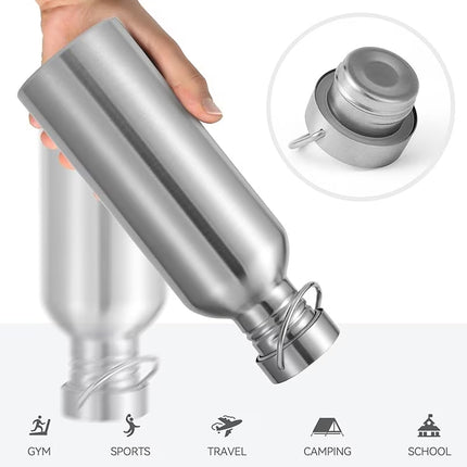 Stainless Steel Sports Water Bottle 350Ml/600Ml Portable Gym Hiking Leak Proof