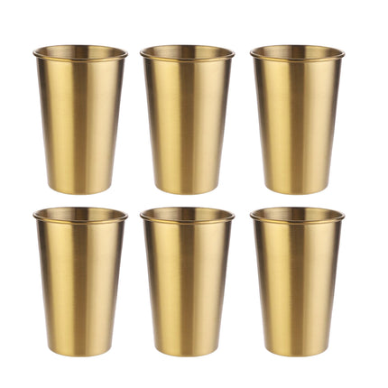 6PCS 304 Stainless Steel Cups 350ml Durable for Home Kitchen Office Desktop Use