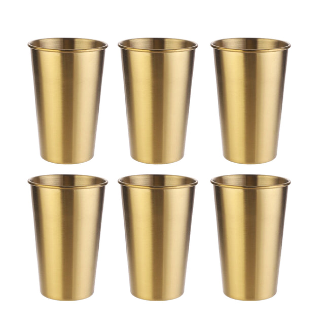 6PCS 304 Stainless Steel Cups 350ml Durable for Home Kitchen Office Desktop Use