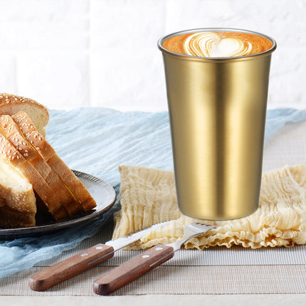 6PCS 304 Stainless Steel Cups 350ml Durable for Home Kitchen Office Desktop Use