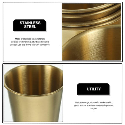 6PCS 304 Stainless Steel Cups 350ml Durable for Home Kitchen Office Desktop Use