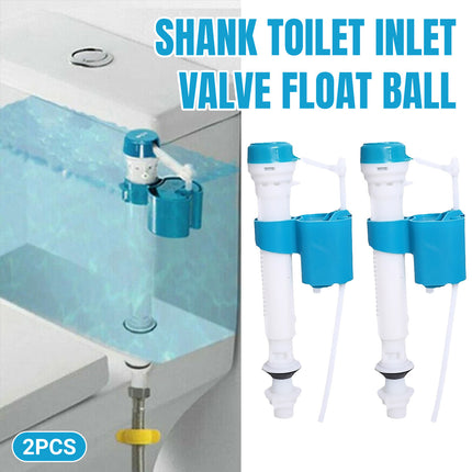 2pcs Shank Toilet Inlet Valve Float Ball Flow Inlet Toilet Cistern Valve Replace