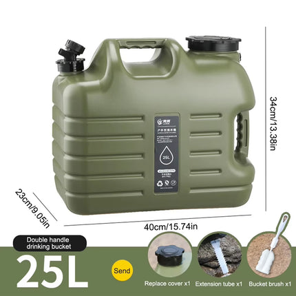 Water Container 25L Jerry Can Outdoor Storage Barrel Portable Bucket for Camping