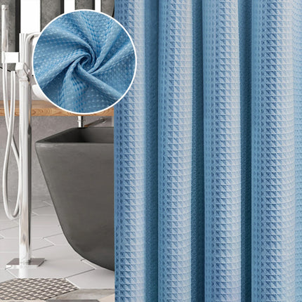 Thickened Jacquard Waffle Bathroom Curtain Non-Drilled Waterproof Solid Colour