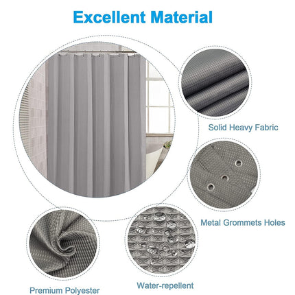 Thickened Jacquard Waffle Bathroom Curtain Non-Drilled Waterproof Solid Colour