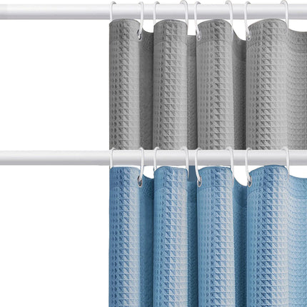 Thickened Jacquard Waffle Bathroom Curtain Non-Drilled Waterproof Solid Colour