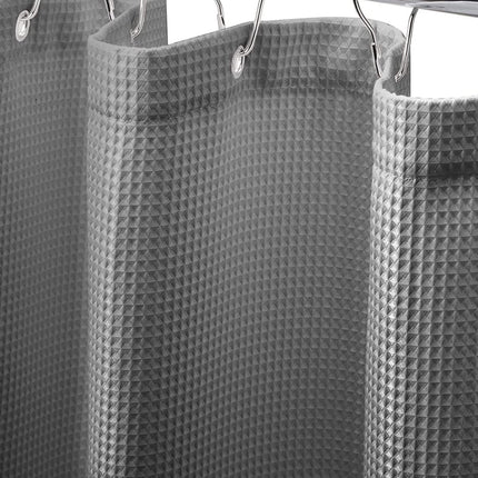 Thickened Jacquard Waffle Bathroom Curtain Non-Drilled Waterproof Solid Colour