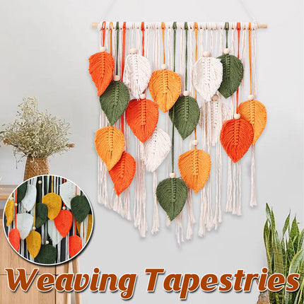 Hand Woven Leaf Tapestry Bohemian Home Decor Wall Hanging Durable Cotton Use