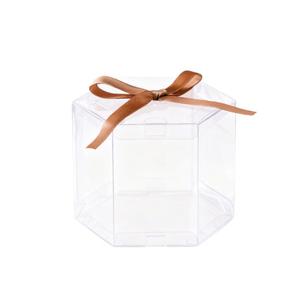 20PCS Clear Plastic Gift Boxes Square Hexagon Party Favour Packaging Display Box