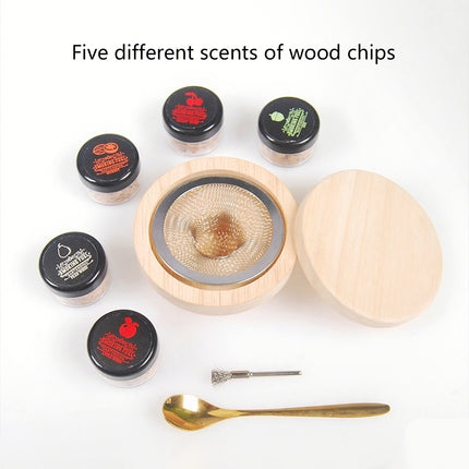 5 Flavors Wood Chips Whisky Smoked Set for Whiskey Cocktail Beer Smoking Use