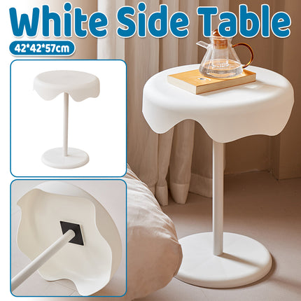 Cream Style Melted Edge Side Table Modern White Coffee Bedside Table Home Decor