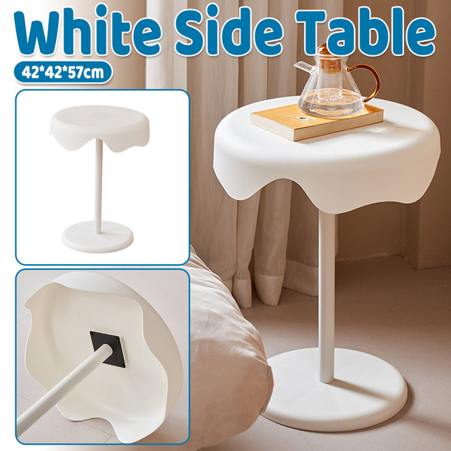 Cream Style Melted Edge Side Table Modern White Coffee Bedside Table Home Decor