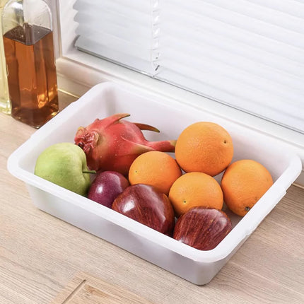 10 Pack White Plastic Kitchen Storage Organiser Bins Refrigerator Pantry Containers