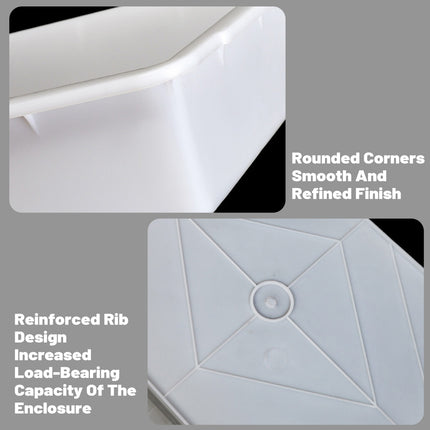 10 Pack White Plastic Kitchen Storage Organiser Bins Refrigerator Pantry Containers
