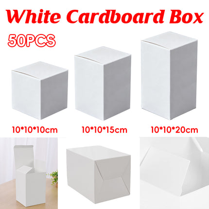 50PCS White Cardboard Gift Box for Birthday Christmas Craft Small Gift Packaging