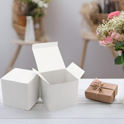 50PCS White Cardboard Gift Box for Birthday Christmas Craft Small Gift Packaging