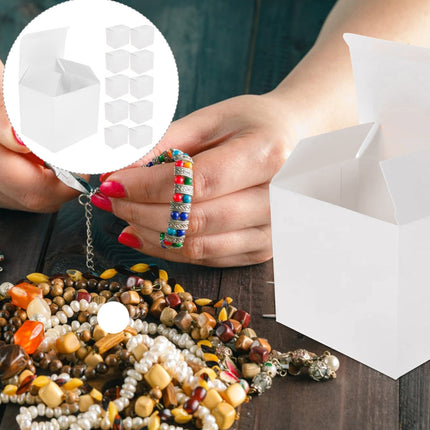 50PCS White Cardboard Gift Box for Birthday Christmas Craft Small Gift Packaging