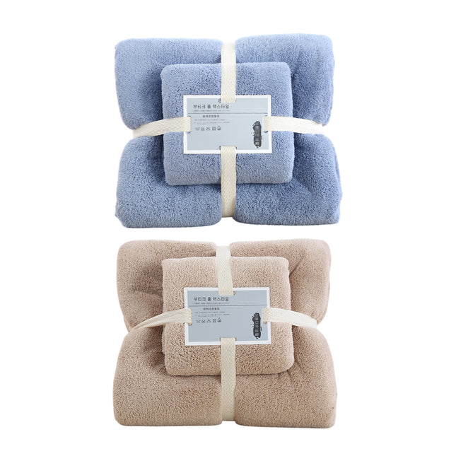 Coral Velvet Towel Set Bath Towels Soft Absorbent Quick Dry Face Hand Cloth Home
