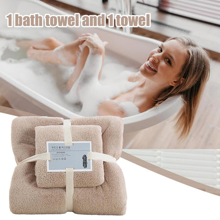 Coral Velvet Towel Set Bath Towels Soft Absorbent Quick Dry Face Hand Cloth Home