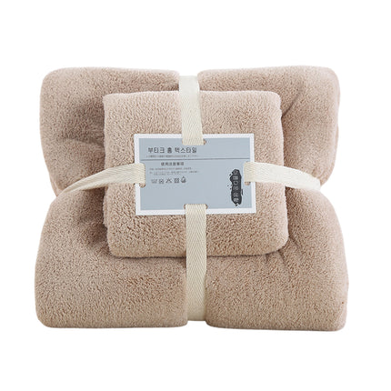 Coral Velvet Towel Set Bath Towels Soft Absorbent Quick Dry Face Hand Cloth Home