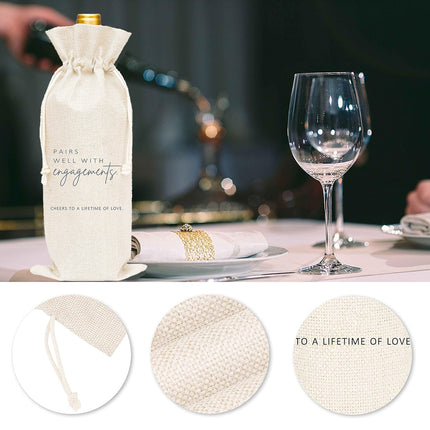 10CPS Wine Bottle Gift Bag Single Bottole for Christmas Birthday Party Present