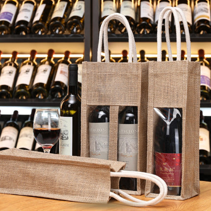 5PCS Wine Bottle Bags Tote Carrier Gift Bag Durable Single or Double Bottles