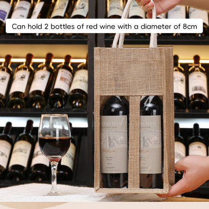 5PCS Wine Bottle Bags Tote Carrier Gift Bag Durable Single or Double Bottles