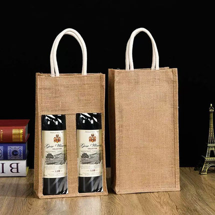 5PCS Wine Bottle Bags Tote Carrier Gift Bag Durable Single or Double Bottles