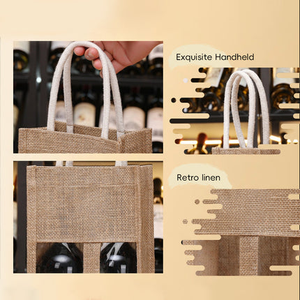 5PCS Wine Bottle Bags Tote Carrier Gift Bag Durable Single or Double Bottles