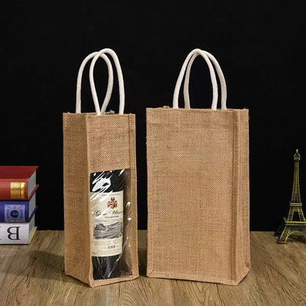 5PCS Wine Bottle Bags Tote Carrier Gift Bag Durable Single or Double Bottles