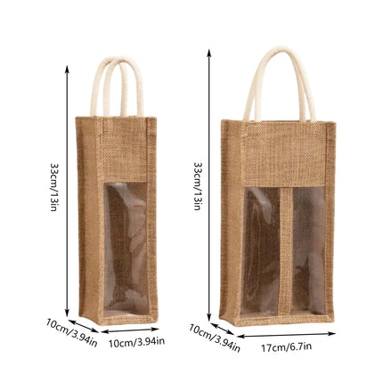 5PCS Wine Bottle Bags Tote Carrier Gift Bag Durable Single or Double Bottles