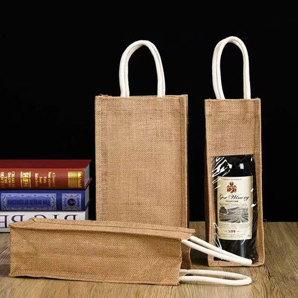 5PCS Wine Bottle Bags Tote Carrier Gift Bag Durable Single or Double Bottles