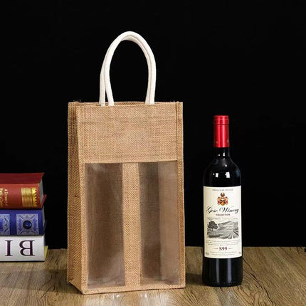 5PCS Wine Bottle Bags Tote Carrier Gift Bag Durable Single or Double Bottles