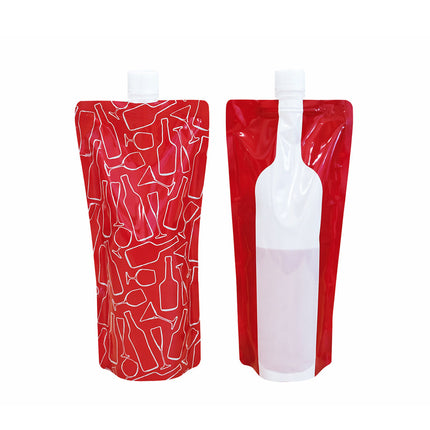 Portable 750ml Wine Spout Pouches 20 Pack Foldable