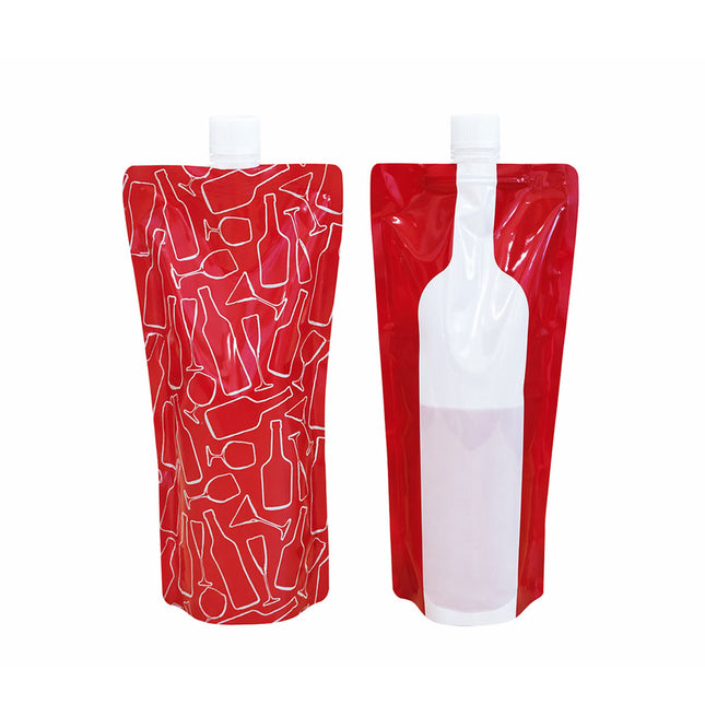 Portable 750ml Wine Spout Pouches 20 Pack Foldable