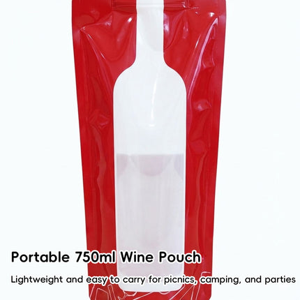 Portable 750ml Wine Spout Pouches 20 Pack Foldable