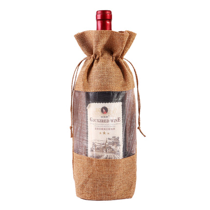 10PCS Wine Gift Bags with Clear Window Aesthetic for Wine Bottle Packaging Use