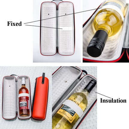 Single Wine Bottle Bag Tote Carrier Gift Bag with Handle for Red Wine Champagne